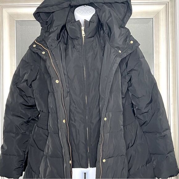 Cole Haan Signature Women's Black Down Fill Long Jacket Size PL - Picture 3 of 9